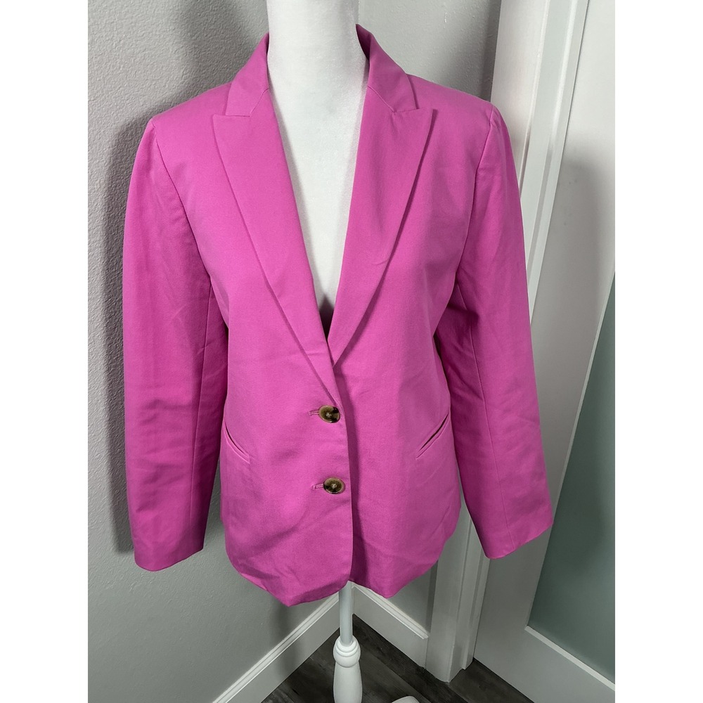 J. crew Fuchsia Pink Tailored Blazer Two Button Workwear Size 8